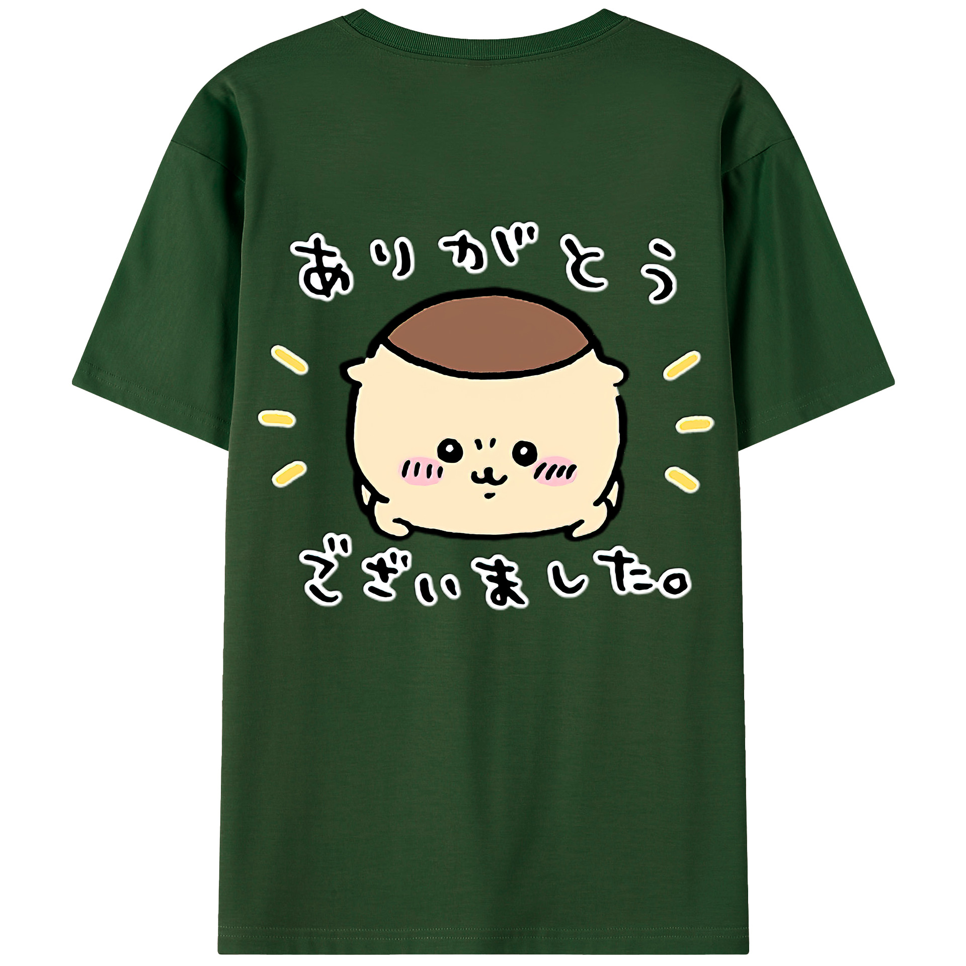 （画像用） ちいかわ くりまんじゅう Chii-kawa kuri manjū 綿100％半袖Tシャツ（背面プリント）